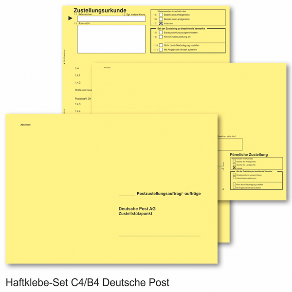 Haftklebe Set C4 B4 Deutsche Post Ag Haftklebe Sets Zustell Sets Zustellung Bs Behoerdenverlag De